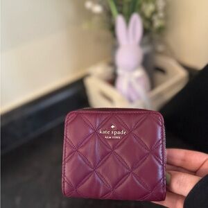 Kate Spade New York Natalia Small Zip Around Bifold Wallet (Blackberry)